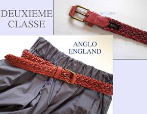 ドゥーズィエムクラス DEUXIEME CLASSE アングロ ANGLO カウレザー メッシュベルト ピンクブラウン ベリー イングランド製 アパルトモン