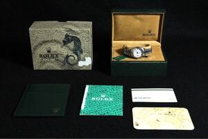 稼働品 ロレックス ROLEX オイスター パーペチュアルデイト レディ エングレーブドベゼル 手巻き ホワイトローマ レディース 腕時計