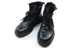 【送900円】4273　Dr.Martens　ドクターマーチン　ショートブーツ　レザー　6ホール　黒　レースアップ　UK5/US M6/US L7