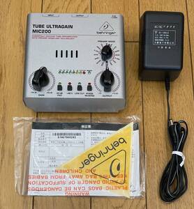 動作確認済♪ＢＥＨＲＩＮＧＥＲ ＴＵＢＥＵＬＴＲＡＧＡＩＮ　真空管マイクプリアンプ　ＭＩＣ２００です＾＾。