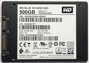 WDC社製 WDS500G2B0A 500GB SATA接続 ジャンク品(1676) 送料無料