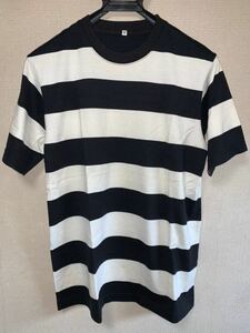 MUJI 無印良品 ボーダーTシャツ 白黒 半袖Tシャツ Mサイズ 半袖カットソー 無印