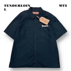 希少品！ TENDERLOIN 半袖 ワーク シャツ ブラック ホワイト 黒 L