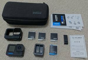 GoPro Hero10 Black ゴープロ10 ジャンク品 アクションカメラ中古enduroBattery エンデューロバッテリー3個とバッテリーチャージャー付属