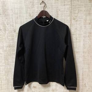 A639◇NIKE | ナイキ　ゴルフ　インナートップス　モックネック　ネックロゴ 　ポリ100%　ブラック　美品　サイズL