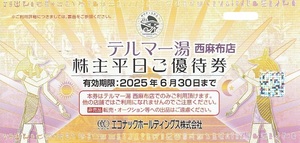 即発送 エコナック 株主優待 テルマー湯 西麻布店 平日入館券 2025/6/30まで