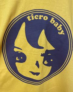 昭和　レトロフェイスTシャツ　イエロー ライトオンスS