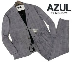 57203 新品▼ アズールバイマウジー　英国調　グレンチェック柄　AZUL BY MOUSSY　セットアップ　ブラック(S-M)