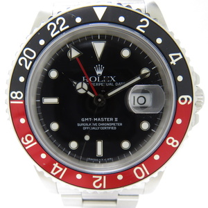 【中古】ROLEX GMTマスター2 自動巻き SS 赤黒ベゼル 黒文字盤 L番 16710