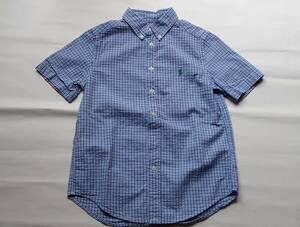  ポロ ラルフローレン ギンガムチェック ボタンダウン シアサッカー 半袖 シャツ・US Boys Size：M(10-12) POLO RALPH LAUREN 正規品！