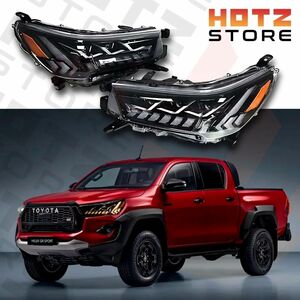 ★1円スタート★【新商品】三眼シーケンシャルLEDヘッドライト　左右セット　トヨタ　HILUX ハイラックス GUN125【送料無料】【即日発送】