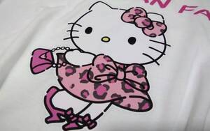 ☆レディース☆Rose fanfan×hello kittyコラボ ☆可愛い！おめかしキティちゃん♪白色半袖Tシャツです(o^―^o)大きいサイズ３Ｌ☆新品☆