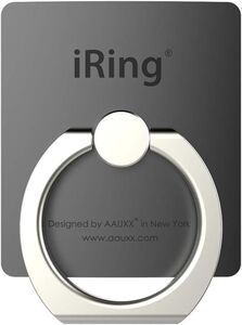 AAUXX iRing Hook アイリング フック スマホリング 正規品 正規代理店 携帯 リング 薄型 フック付き (グレイ)