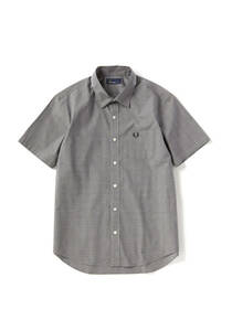 【美品】FRED PERRY COLLAR TAPE SHIRT Sサイズ ブラック