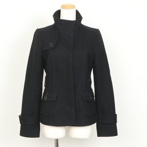 1円 極美品 バーバリー アンゴラ 混 ステンカラーコート 38 ブラック 黒 ノバ チェック アウター ジャケット 洋服 レディース MMM BL6-10