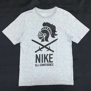 【美品】NIKE ALL CONFERENCE TEE ナイキ 半袖 Tシャツ グレー×黒 ナイト 騎士 コットン 12年製 スポーツ ジム トレーニング ウェア 正規