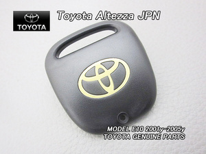 アルテッツァE10/TOYOTA/トヨタALTEZZA純正JPキーカバー表側(黒ベース×金Tマーク)/JDM国内仕様JPNトランスミッターカバーUSDM横ボタン2穴