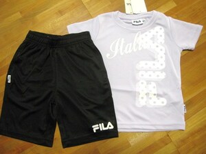 *送料無料*新品*110*FILA*上下Set*パープル×ブラック*吸汗速乾*半袖半パン*テニス*スポーツ*フィラ*