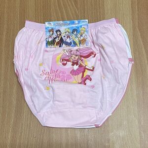 新品.★130~140★.セーラームーン Crystal女児パンツ★ 柄違い2枚組 白/ピ