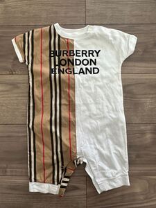 BURBERRY LONDON ENGLAND バーバリー ロンドン イングランド ストライプノバチェック ベビー 半袖 ロンパース 68 美品