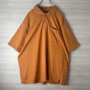 アメカジ　ARROW 半袖　おじポロ　ボーダー　ポロシャツ　メンズ古着　XL