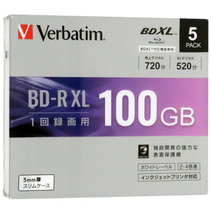 Verbatim 4倍速対応BD-R XL 100GB 5枚組 VBR520YP5D1 [管理:1000010117]