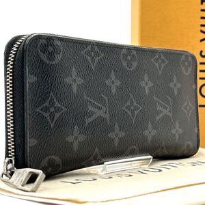 新型◆極美品◆LOUIS VUITTON ルイヴィトン ヴェルティカル モノグラムエクリプス ジッピーウォレット 長財布 ラウンドファスナー メンズ