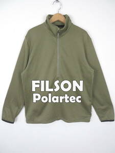 FILSON フィルソン ★ ハーフジップ プルオーバー フリース L ★ ポーラテック トップス オリーブ ロゴ アウトドア キャンプ 釣り