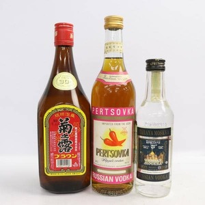 1円～【3本セット】アルコール各種（菊之露 琉球泡盛 ブラウン 30度 720ml 詰日07.10 等）X24K180141