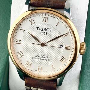 【1円〜】TISSOT ティソ 腕時計 メンズ AT 自動巻 POWERMATIC 80 パワーマティック ホワイト文字盤 ラウンドフェイス 裏スケ デイト 可動品