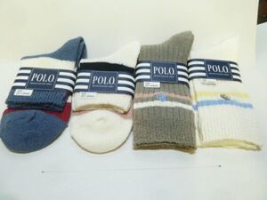 シ)4足(女23-25cm 2種4色)グンゼ★POLO カジュアルソックス 靴下 綿混 薄手シャリ感あり ロゴ刺繍付き 春夏向き★新品送料込