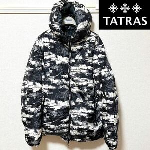 1円 TATRAS タトラス GAURO リバーシブル 06 大きいサイズ 黒 2XL 3XL 4XL 黒 カモフラ柄 アニマル柄 ダウンジャケット ブラック フード