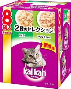 マース カルカン パウチ 2種のセレクション まぐろ まぐろ たい入り 70g×8袋入 猫用フード