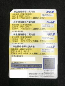 【大黒屋】 ANA株主優待券 4枚セット 2024年11月30日まで 全日空