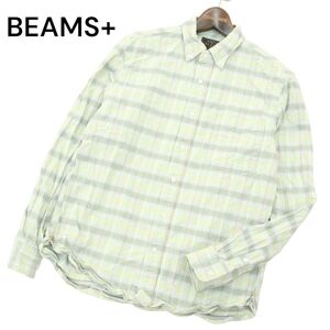 BEAMS+ ビームス プラス 通年 長袖 ボタンダウン フェード チェック★ シャツ Sz.S　メンズ 日本製　A4T05842_5#C