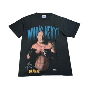 【M】USA 古着　90s　GOLDBERG WHO’S NEXT　プロレスラー半袖 クルーネック ブラック