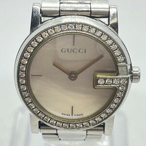 L029-I57-1403◎ GUCCI グッチ メンズ腕時計 シェル文字盤 2針 SS 101L Gラウンド クォーツ スイス製 11138856 稼働