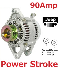 ▲▲▲ パワーストローク ★ 新品 1990-1998y 90アンペア ジープ ラングラー YJ TJ 59005685 59005685AB オルタネーター ダイナモ