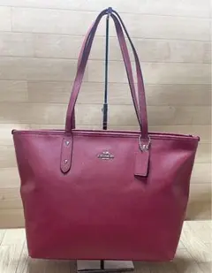 T1486 良品☆ コーチ トートバッグ レザー レッド COACH