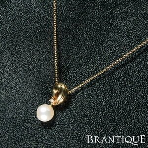 TASAKI 田崎 タサキ K18 ダイヤモンド 1PD パールネックレス K18チェーン D0.01ct 3.5g レディース アクセサリー ネックレス 「23215」