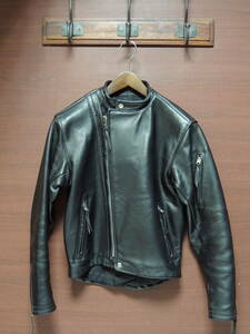 ◆ 美品 36 ラングリッツレザー LANGLITZ LEATHERS キャスケード CASCADE レザー セミダブル ライダース ジャケット 黒 ブラック