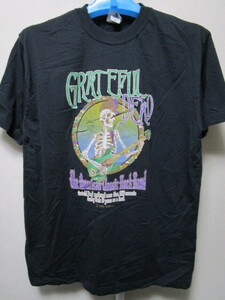 グレイトフルデッド 半袖Tシャツ・Ｌ・ブラック（Grateful Deadスカル骸骨ドクロギターデッドベアロックバンドＴビンテージ古着00s2005）