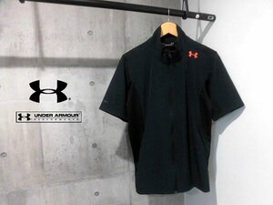 美品 UNDER ARMOUR アンダーアーマー UA Summer Woven SS Jacket サマー ウーブンジャケット L/4WAYストレッチ 半袖ジャケット/黒/1313489