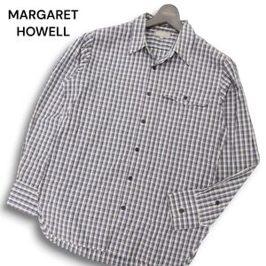 MARGARET HOWELL マーガレットハウエル 通年 胸ポケット★ 長袖 チェック シャツ Sz.S　メンズ 日本製　C4T08447_9#C