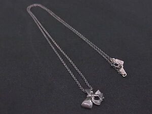 STAR JEWELRY スタージュエリー SV925 リボン ネックレス ペンダント アクセサリー レディース シルバー系 DF5054