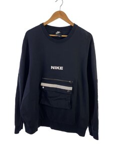 NIKE◆スウェット/XL/レーヨン/BLK/無地/DA0070-010