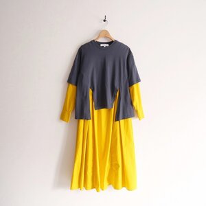 2022 / ENFOLD エンフォルド / クラッシック天竺 T SHIRTレイヤードDRESS ワンピース 36 / 2210-1316