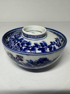 初出し品　伊万里　茶碗 蓋物 染付 時代物　NO5 ★広島発送★(岡山発送品同梱不可)