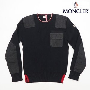 MONCLER モンクレール メンズ ニット Lサイズ ウール ネイビー 美品 1円スタート