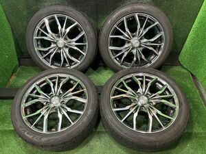 ブリヂストン　ＰＬＡＹＺ　205/50Ｒ１７　ウェッズ　レオニス　アルミホイール付き　4本　6.5J　ET53/5H　114.3　ノア　22年製タイヤ